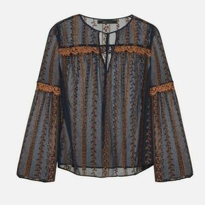 Beautiful embroidered BCBG bell sleeve shirt